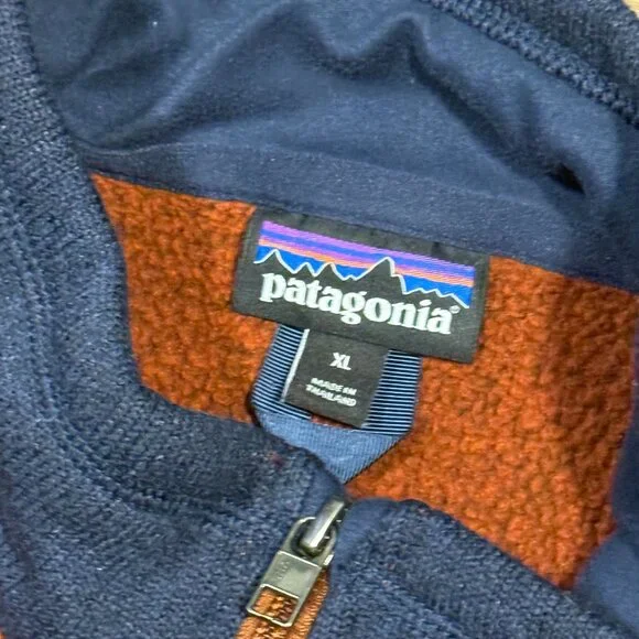 Patagonia Better Sweater 1/4 Zip Jacket Mens XL Two Tone Knit Fleece - Picture 2 of 6